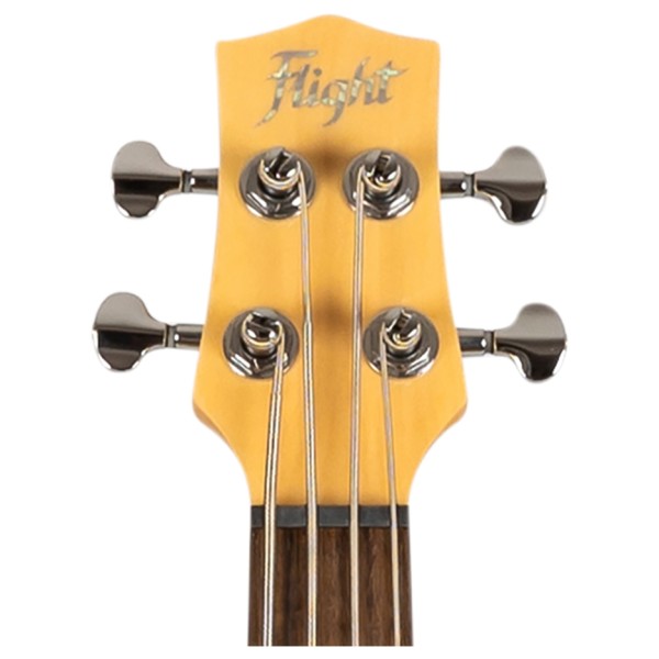 Flight Mini Bass Lite Electric Bass, Black - headstock 