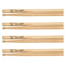 Los Cabos 3A Red Hickory Wood Tip Drumsticks, 4 Pair Pack