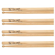 Los Cabos 3A Red Hickory Wood Tip Drumsticks, 4 Pair Pack