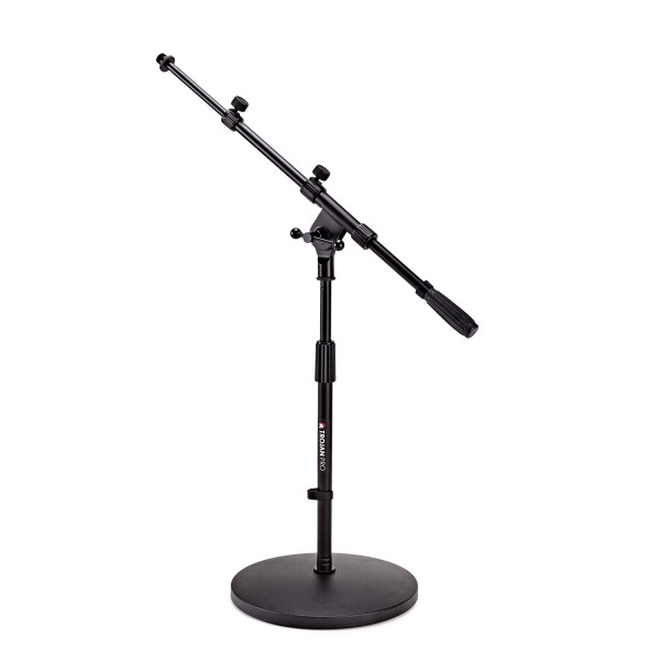 Trojan Pro Short Round Base Mic Stand and Telescopic Boom