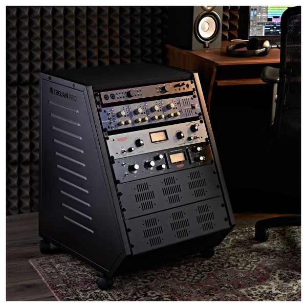 Trojan Pro Teneo Studio Side Rack Wheeled 13U Black