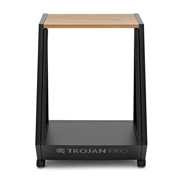 Trojan Pro Teneo Studio Side Rack Wheeled 13U Oak
