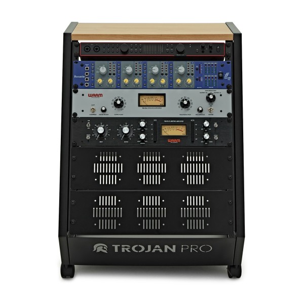 Trojan Pro Teneo Studio Side Rack Wheeled 13U Oak