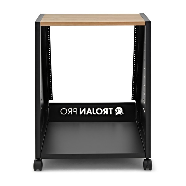 Trojan Pro Teneo Studio Side Rack Wheeled 13U Oak