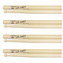 Los Cabos Concert Hickory Wood Tip Drumsticks, 4 Pair Pack