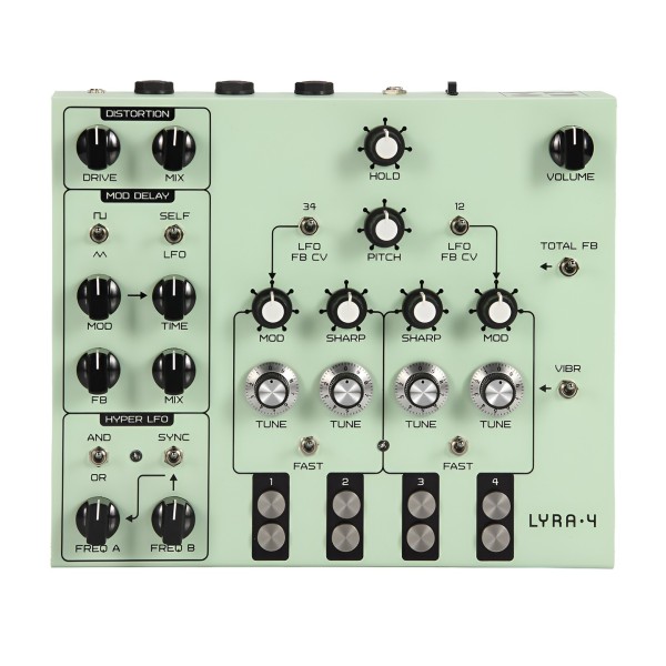 SOMA Laboratory Lyra-4 Analog Synthesizer, Green - Top
