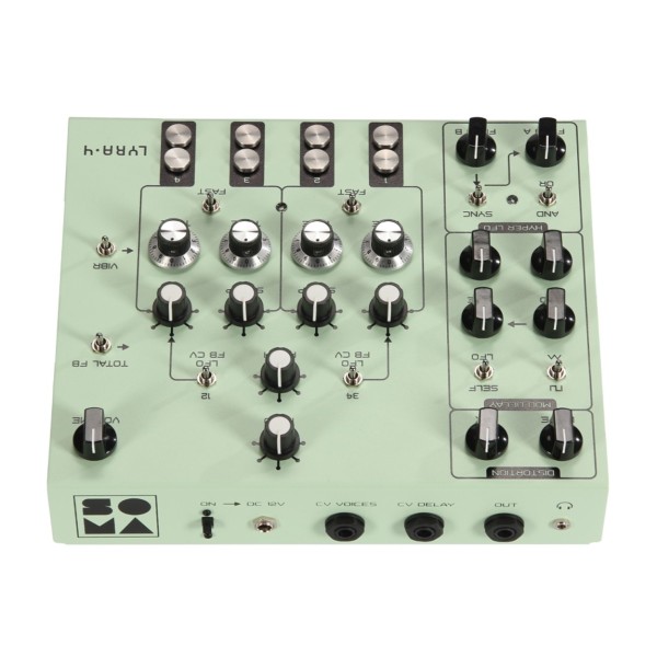 SOMA Laboratory Lyra-4 Analog Synthesizer, Green - Rear Top
