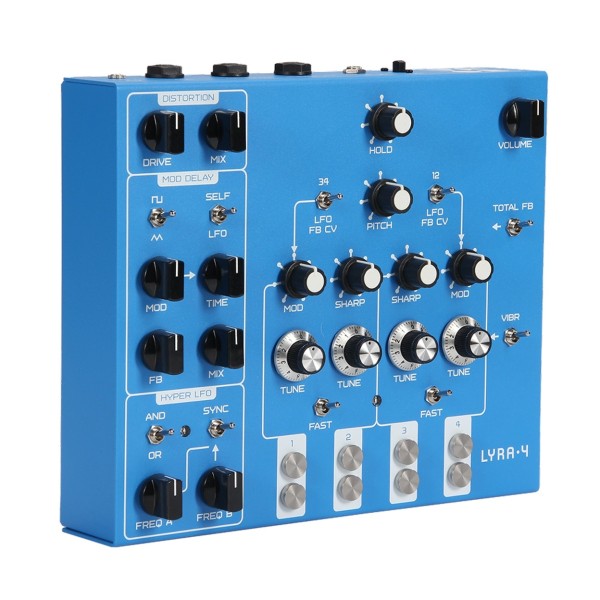Lyra-4 Desktop Synthesizer, Zanzibar Blue - Angled