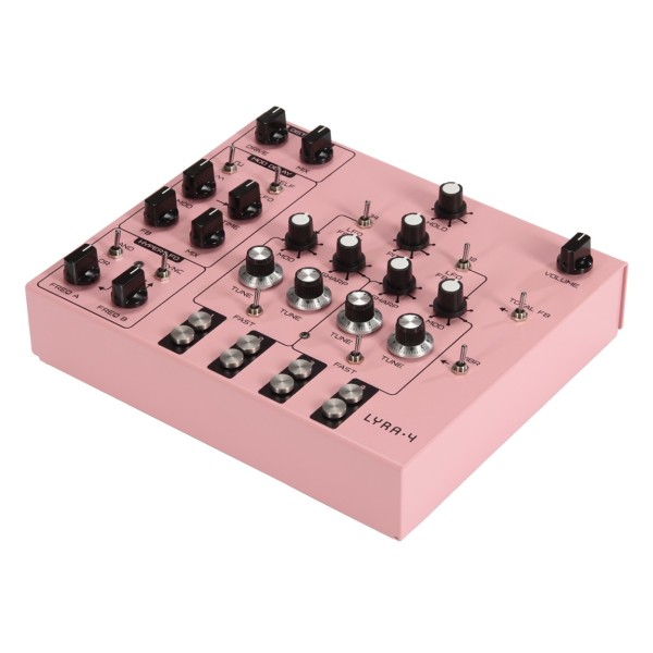 Lyra-4 Analog Synthesizer, Pink - Angled