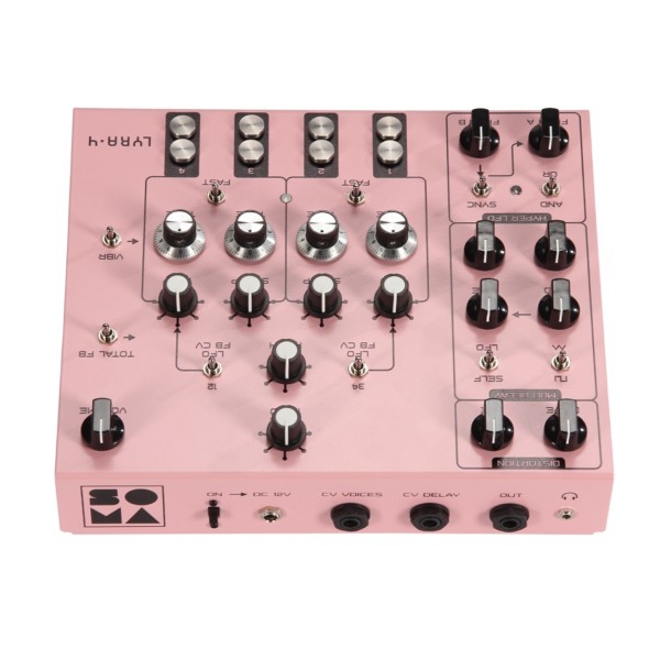 SOMA Laboratory Lyra-4 Analog Synthesizer, Pink - Rear Top