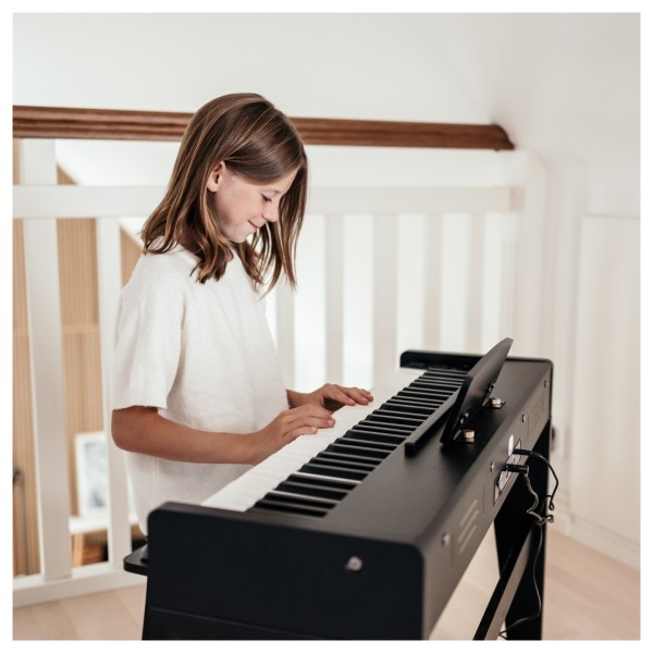 Keynote Junior Digital Piano & Stool by Gear4music, Matte Black