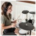 VISIONDRUM Electronic Drum Kit with Stool and Headphones, Orange