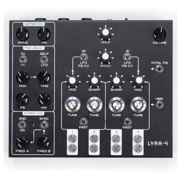 SOMA Laboratory Lyra-4 Analog Synthesizer, Black Beast - Top