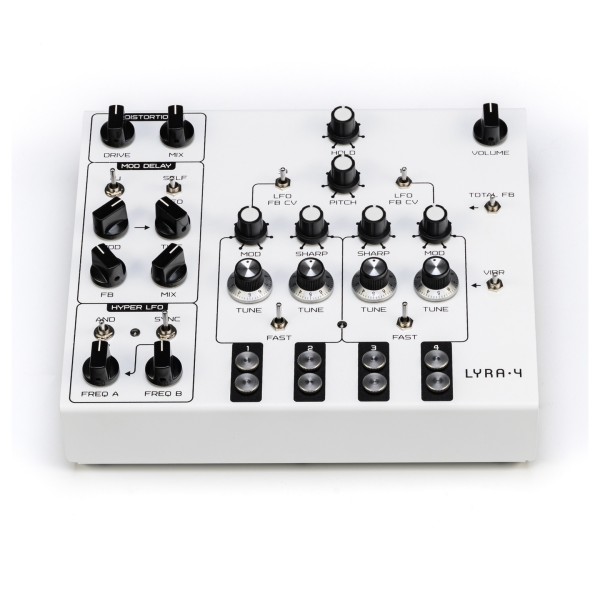 Lyra-4 Analog Synthesizer, White - Front