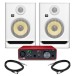 Focusrite Scarlett Solo (3rd Gen) and KRK Rokit RP5 Studio Monitors, White - Bundle
