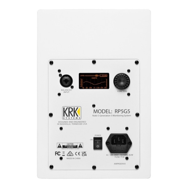 KRK ROKIT RP5 G5 Studio Monitor, White - Rear