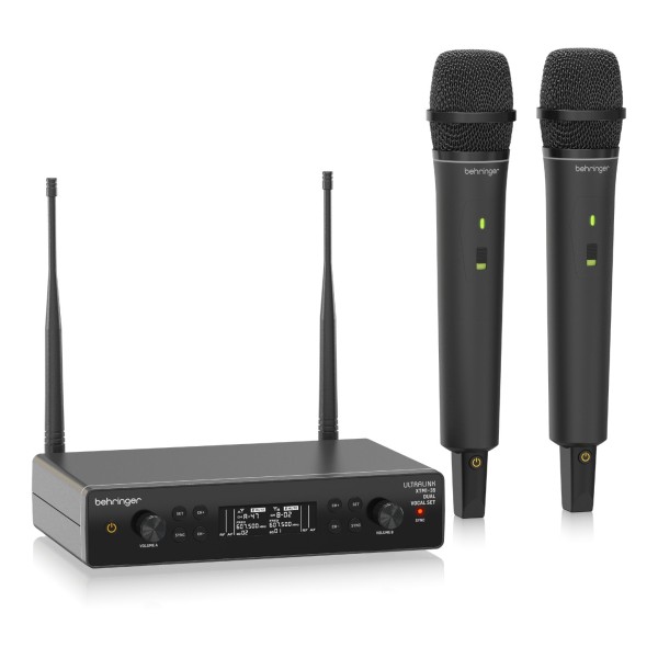 Behringer XTM1-35 Dual Handheld Wireless Microphone System, Left Angle