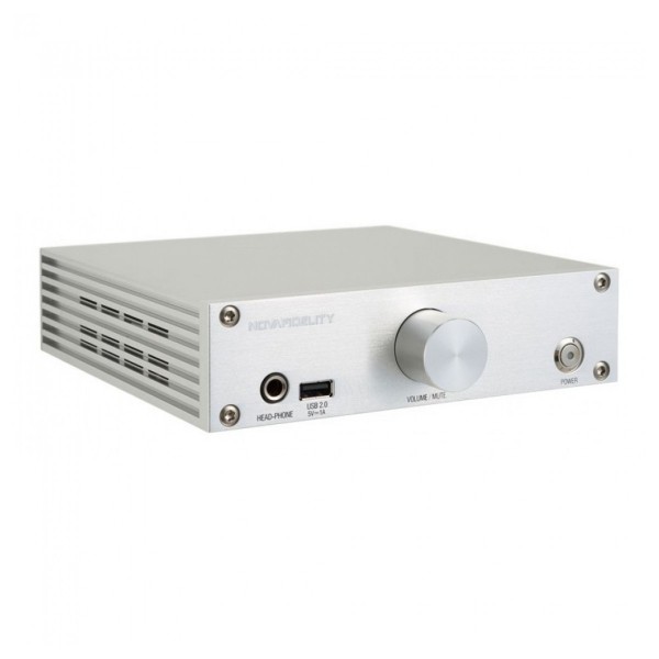 Novafidelity N15D Network Adapter and USB DAC, Silver - Angled view