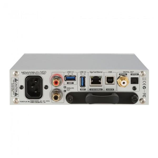 Novafidelity N15D Network Adapter and USB DAC, Silver - Rear view