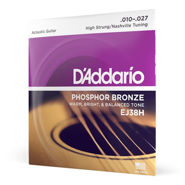 D'Addario EJ38H Phosphor Bronze Acoustic High Strung/Nashville, 10-27