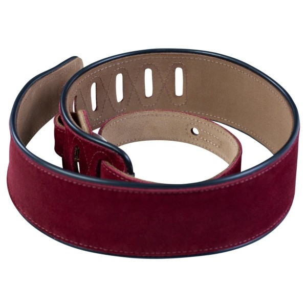 Levys Mss3 Burgundy Suede Guitar Strap - coiled