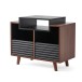 Norstone Oslo Vinyl 800 Cabinet, Black Satin / Walnut - 