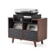 Norstone Oslo Vinyl 800 Cabinet, Black Satin / Walnut - angle full 