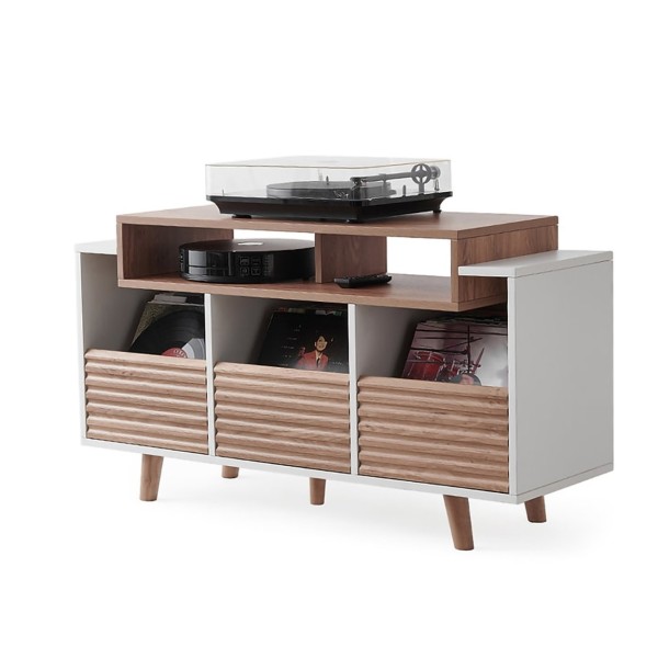 Norstone Oslo Vinayl 1200 Cabinet, White / Clear Oak - angle full 