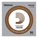 D'Addario PB028 Phosphor Bronze Wound Single String, 28