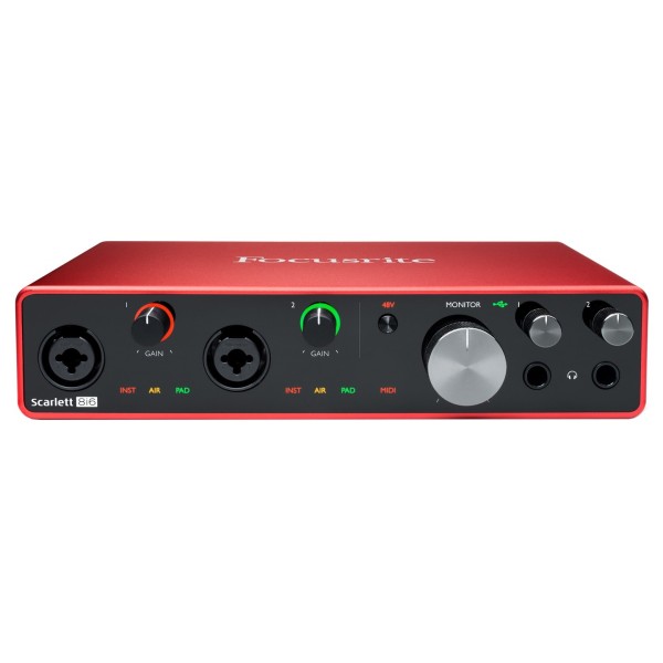 Focusrite Scarlett 8i6 MK3 front panel 