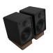 Onkyo Creator Series GX-10DB Wireless Bluetooth Gaming Bookshelf Speakers, Black - angle no grille 