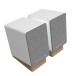 Onkyo Creator Series GX-10DB Wireless Bluetooth Gaming Bookshelf Speakers, White - angle grille 