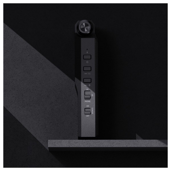 FiiO BTR17 Flagship Bluetooth Headphone Amplifier, Black - Beauty image, side view
