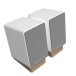Onkyo Creator Series GX-30ARC Wireless Bluetooth Gaming Bookshelf Speakers, White - angle grille 
