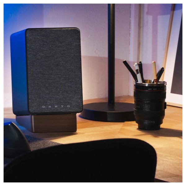 Onkyo Creator GX-30ARC Active Bookshelf Speakers, Black - lifestyle 2 