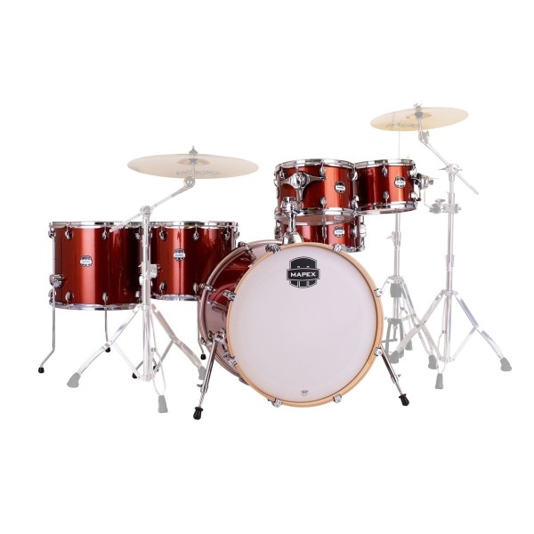 Mapex Mars Birch 22'' 6pc Crossover Shell Pack, Blood Orange Sparkle