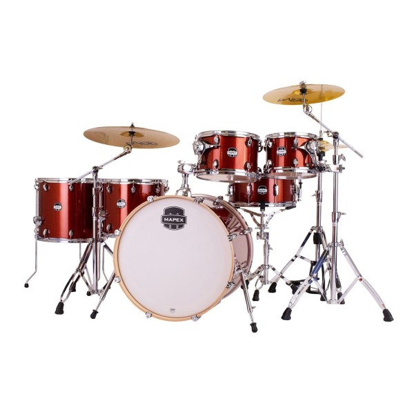 Mapex Mars Birch 22'' 6pc Crossover Shell Pack, Blood Orange Sparkle