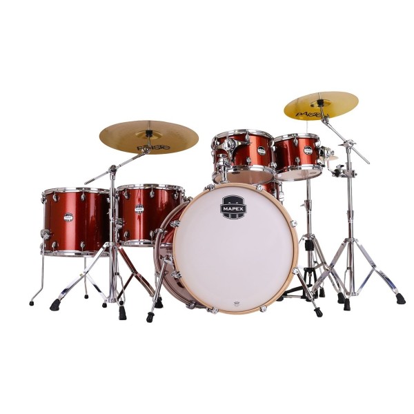 Mapex Mars Birch 22'' 6pc Crossover Shell Pack, Blood Orange Sparkle
