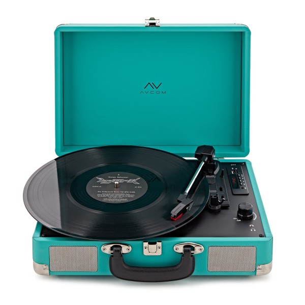 AVCOM Suitcase Turntable with Bluetooth, Green