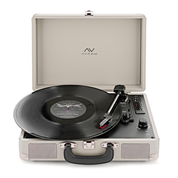 AVCOM Suitcase Turntable with Bluetooth, Cream