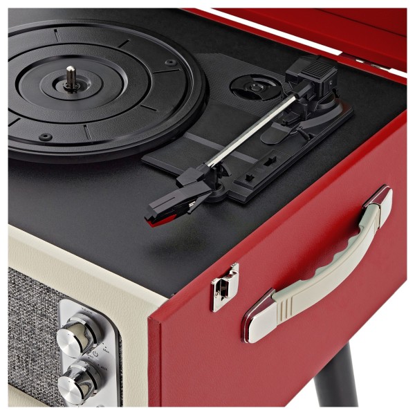 AVCOM Standing Turntable with Bluetooth, Red