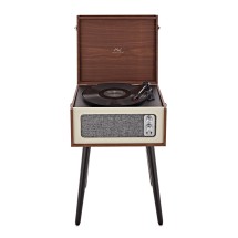 AVCOM Standing Turntable with Bluetooth, Walnut