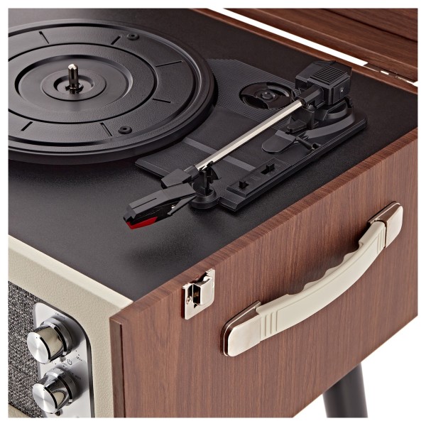 AVCOM Standing Turntable with Bluetooth, Walnut