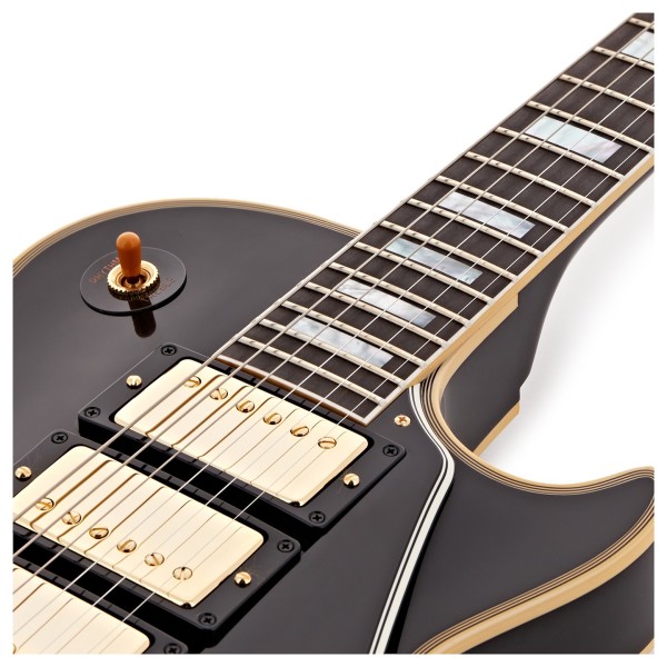 Gibson Custom 1957 Les Paul Custom Reissue 3-Pickup VOS, Ebony #75813 - neck join 