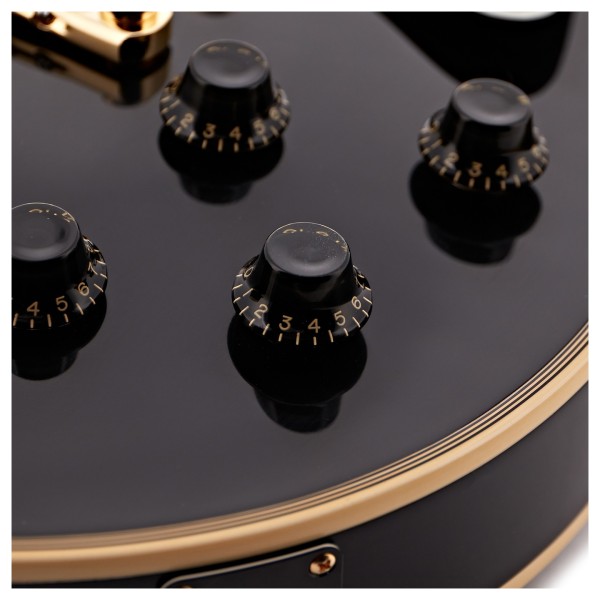 Gibson Custom 1957 Les Paul Custom Reissue 3-Pickup VOS, Ebony #75813 - knobs 