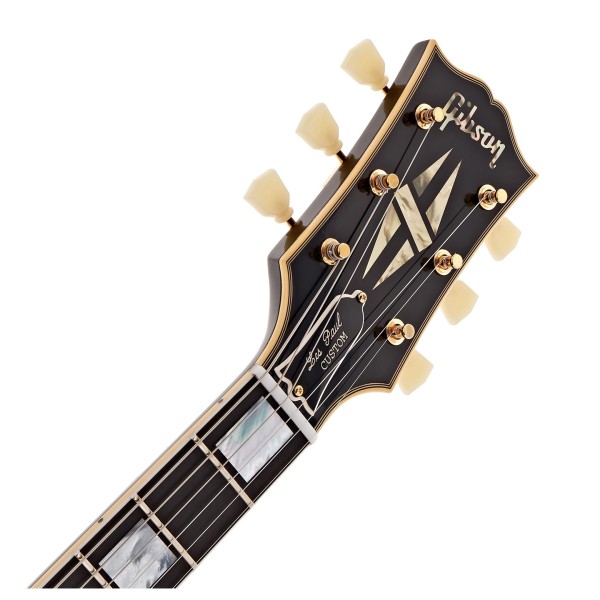 Gibson Custom 1957 Les Paul Custom Reissue 3-Pickup VOS, Ebony #75813 - headstock 