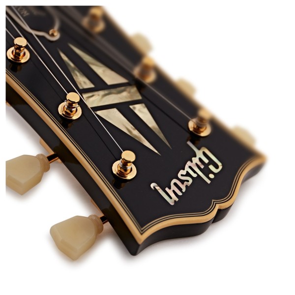 Gibson Custom 1957 Les Paul Custom Reissue 3-Pickup VOS, Ebony #75813 - headstock detail 