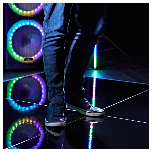 1m x 1m Portable Dance Floor Tile by Gear4music, Black Finish