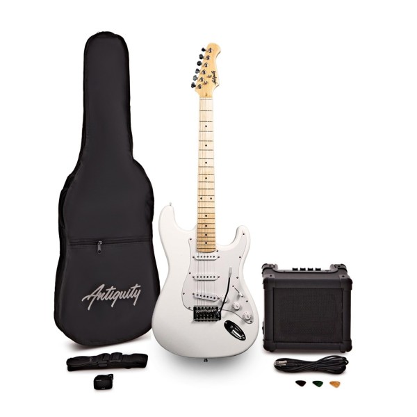 Antiquity St Guitar & Amp Pack, White - bom image