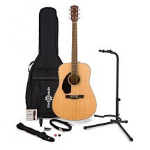 Fender CD-60S Left Handed Acoustic, Natural with Accessory Pack